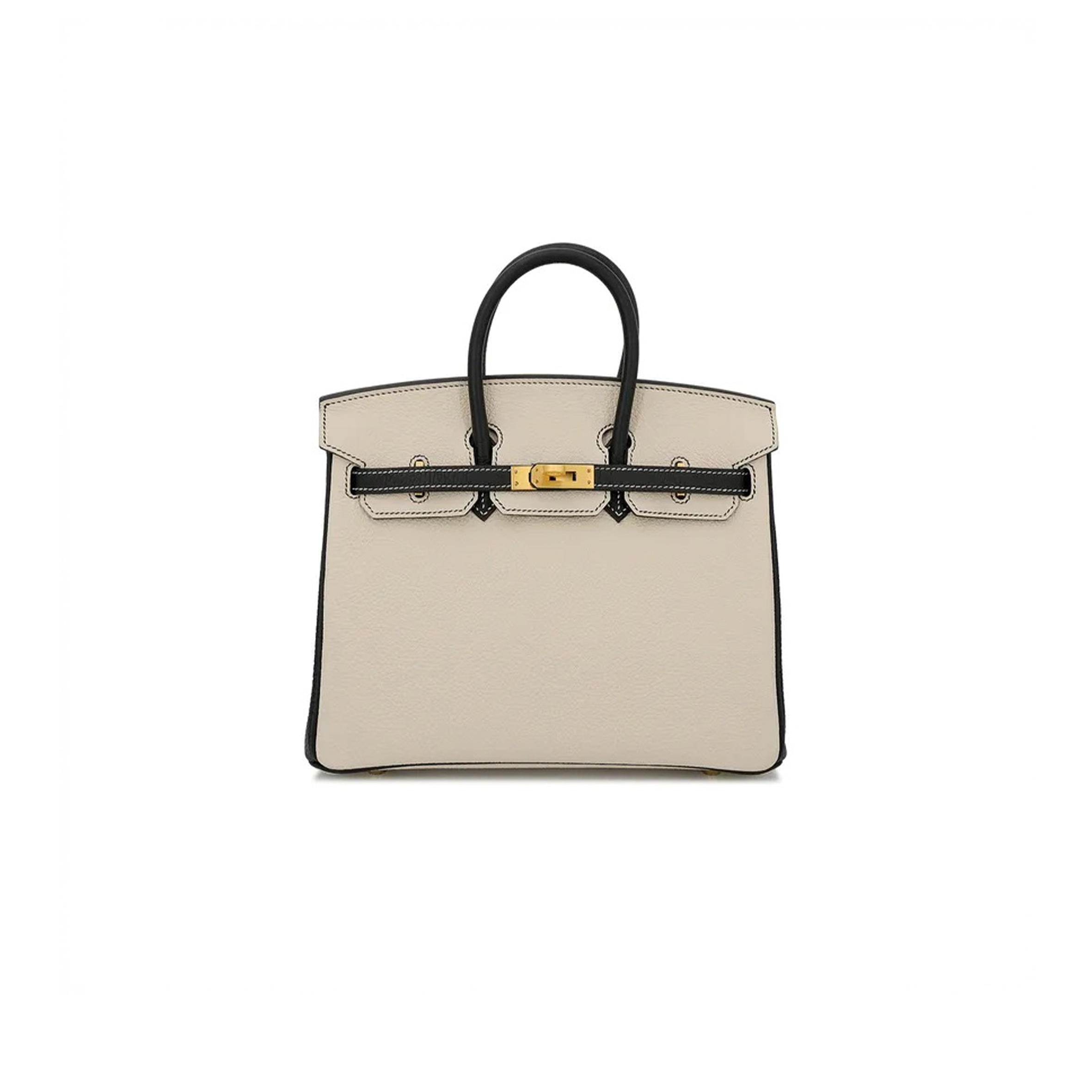 HERMES MASTER BIRKIN 25 EPSOM MILKSHAKE WHITE TINWARE GREY GOLD BUCKLE BAG H028368CK3S (25*20*13cm)